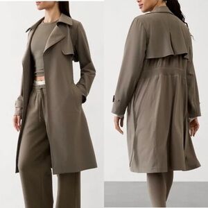 Athleta Stellar Trench Coat Mineral, size XL